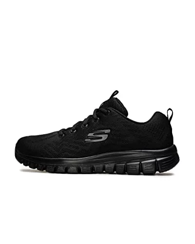Skechers Graceful Get Connected, Zapatillas Mujer, Black Mesh Trim