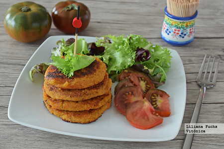 Medallones veganos de lentejas rojas. Receta saludable