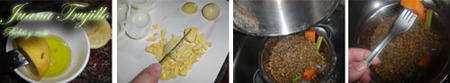 Preparación de la ensalada de lentejas