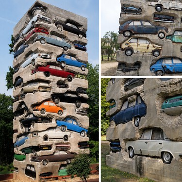 Hace más de 40 años alguien enterró 60 coches bajo 18 metros de hormigón. Hoy esa locura es una de las esculturas más famosas del mundo 