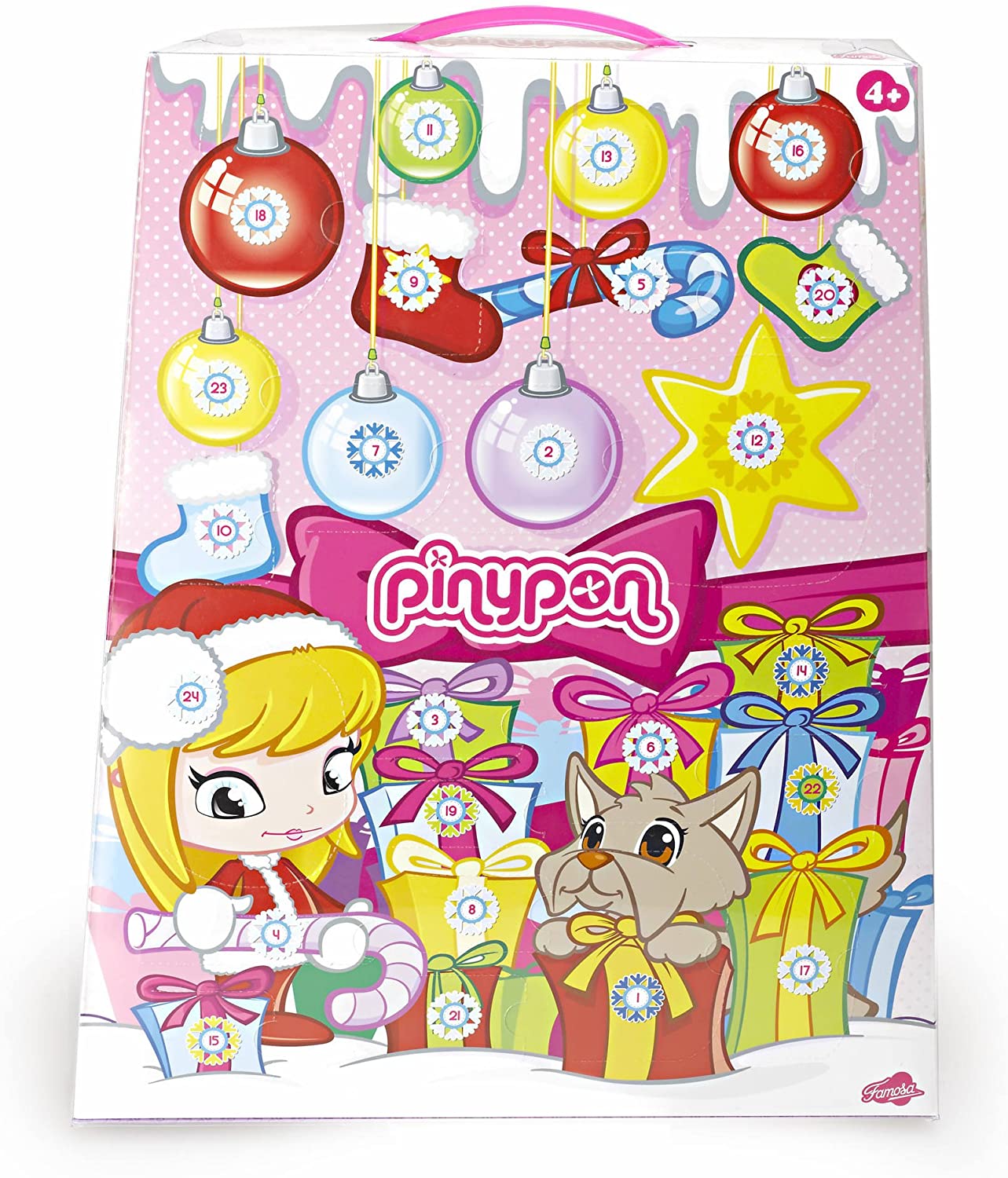 Calendio con juguetes y mini muñecas de Pinypon son adecuadas para intercambiarle la ropa, el pelo, y todos los complementos y accesorios