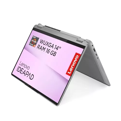 Lenovo IdeaPad Flex 5 Gen 8 - Ordenador Portátil Táctil Convertible 14" WUXGA (AMD Ryzen 5 7530U, 16 GB RAM, 512 GB SSD, AMD Radeon Graphics, Wi-Fi 6, Windows 11 Home) Teclado QWERTY Español – Gris