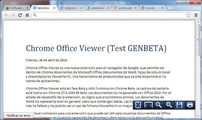 Extensión Chrome Office Viewer
