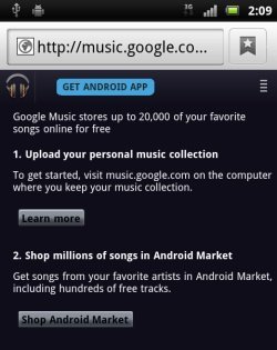 Google venderá canciones a través del Android Market