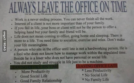 Que una empresa filipina obligue a sus empleados a irse a su hora invita a la reflexión