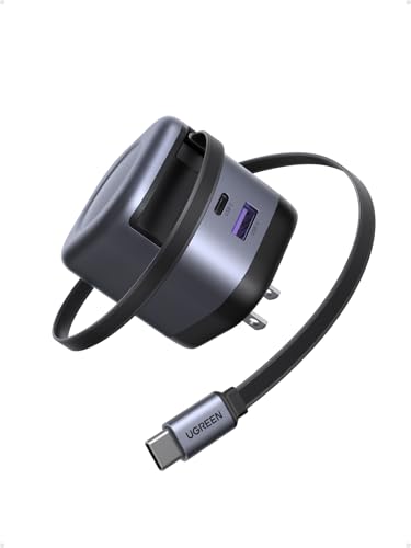 UGREEN 45W Cargador con Cable Retráctil Tipo USB C 