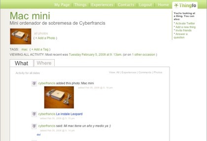Thingfo, comparte tus cosas con tus amigos y establece conversaciones