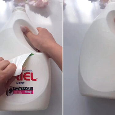 No lo sabía, pero si reutilizamos el envase del detergente acabado, podemos hacer esta cesta de almacenamiento para el hogar 
