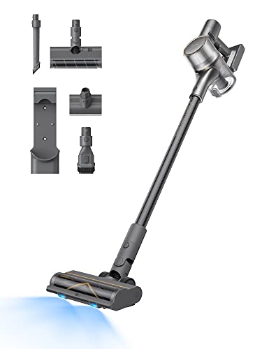 DREAME R20 Aspirador inalámbrico, 22000 PA/Succión Potente 190 AW, Funcionamiento 90 min, Pantalla LED, Luces LED Azules, Detección de Suciedad, Diseño antienredos, para hogar, Pelo Mascotas