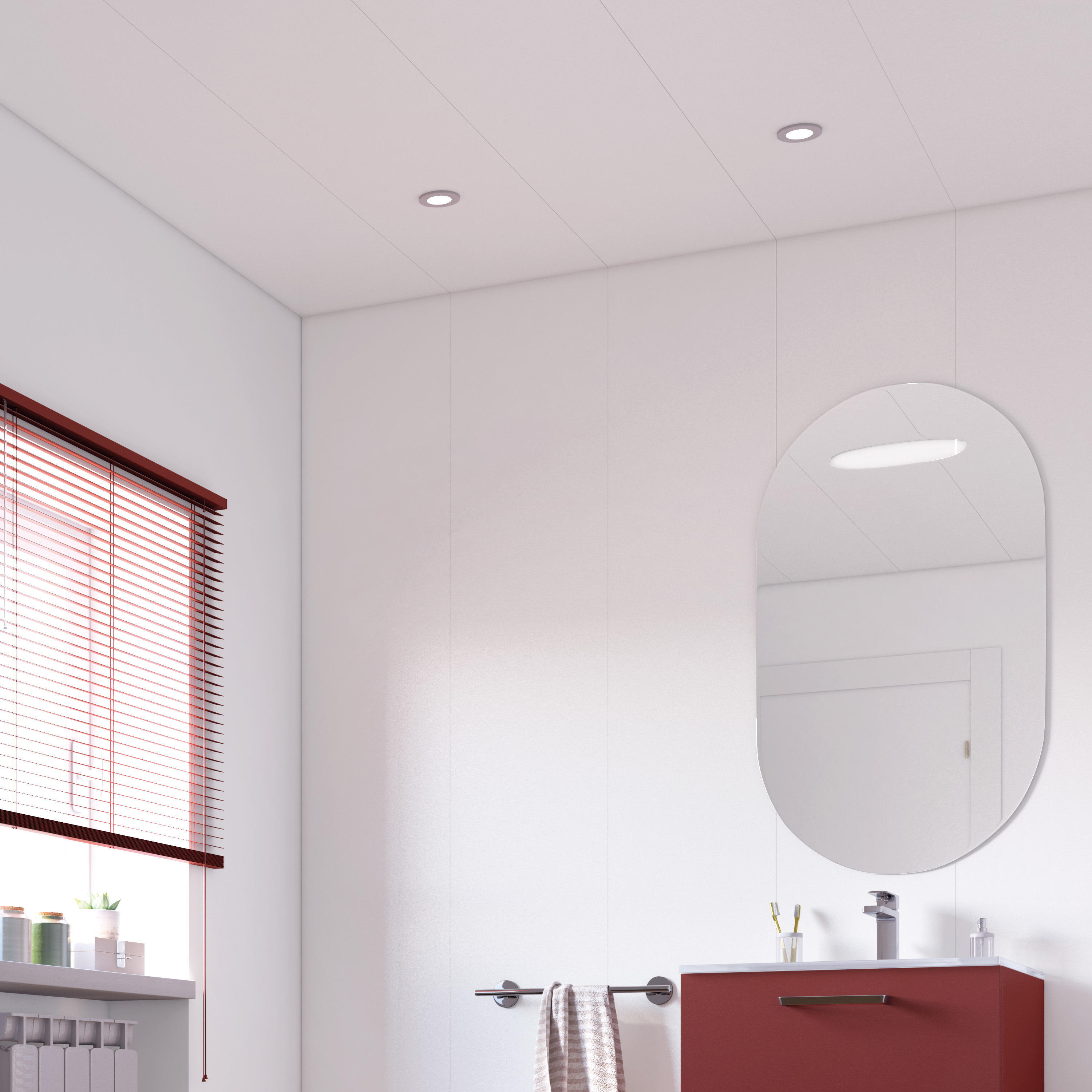 Revestimiento de pared de pvc artens alveolar blanco 260x37.5 cm