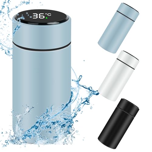 flintronic Mini Termos, 200 ML Botella de Agua Térmica de Acero Inoxidable con Pantalla LED Táctil