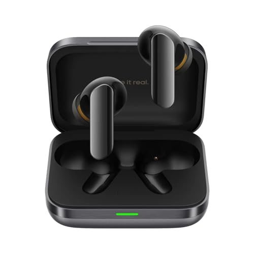 realme Buds Air7 Pro Auriculares antirruido con 53 dB, interpretación simultánea AI, 6 micrófonos ENC, 48H de Tiempo de reproducción, conectividad de Doble Dispositivo, IP55, Bluetooth 5.4 - Negro