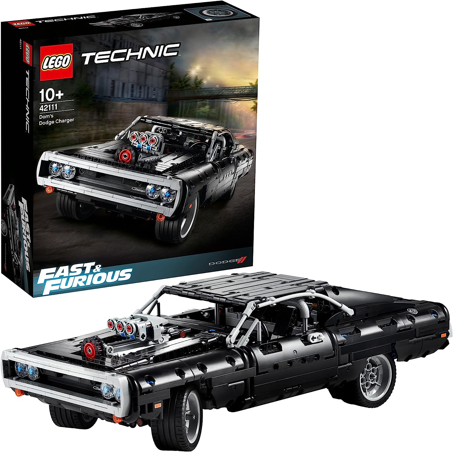 LEGO 42111 Technic Dom's Dodge Charger, Maqueta Coche Fast and Furious Construir, Vehículo Carreras Coleccionable, Idea Regalo Niños, Niñas, Mujeres y Hombres