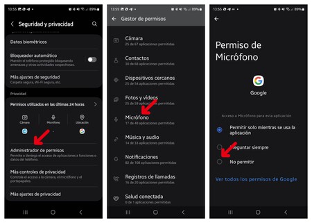 Permisos Microfono Google