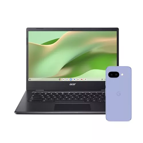Google Pixel 9a – Smartphone Android Libre con cámara con IA, batería para Todo el día y potentes Funciones de Seguridad – Lila, 128GB + Acer Chromebook 314