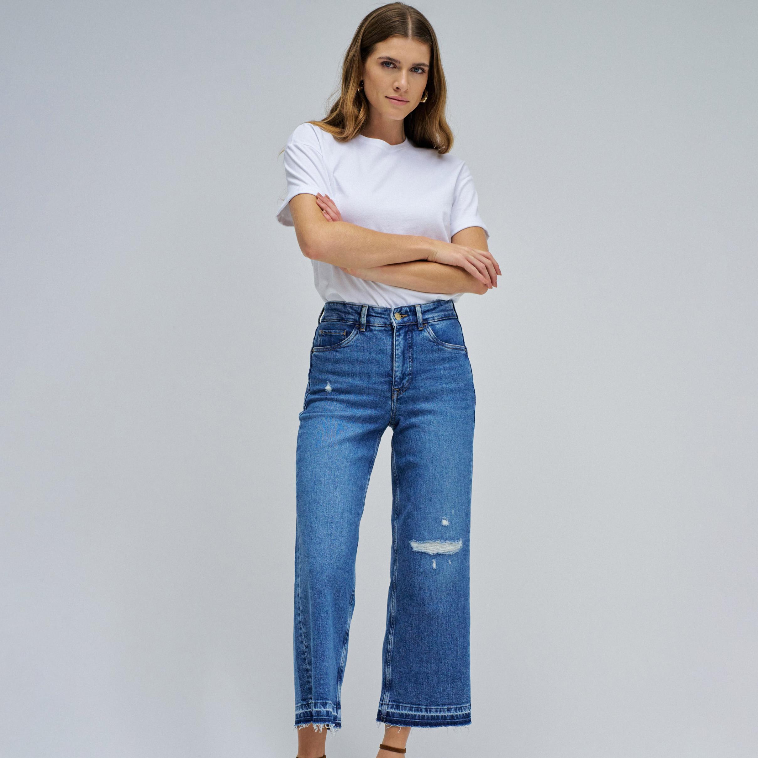 Vaqueros de mujer faith push in cropped straight - Salsa Jeans