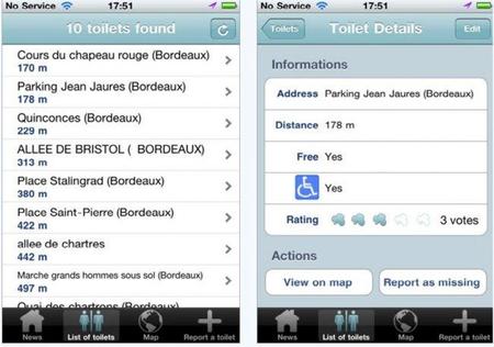 Toilet Finder, aplicación para encontrar el baño más cercano