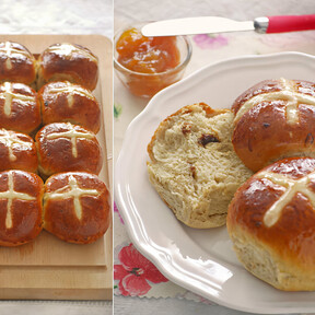 Hot cross buns o panecillos de Pascua, receta inglesa tradicional de Viernes Santo