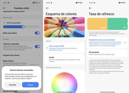 Poco X8 Opciones Pantalla