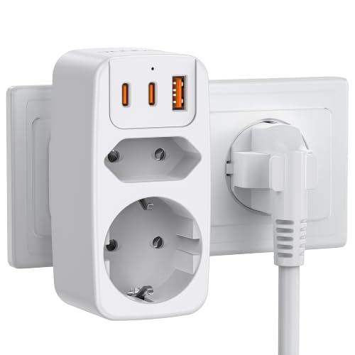 Ladron Enchufe USB 4000W, Enchufes Doble 5 en 1 