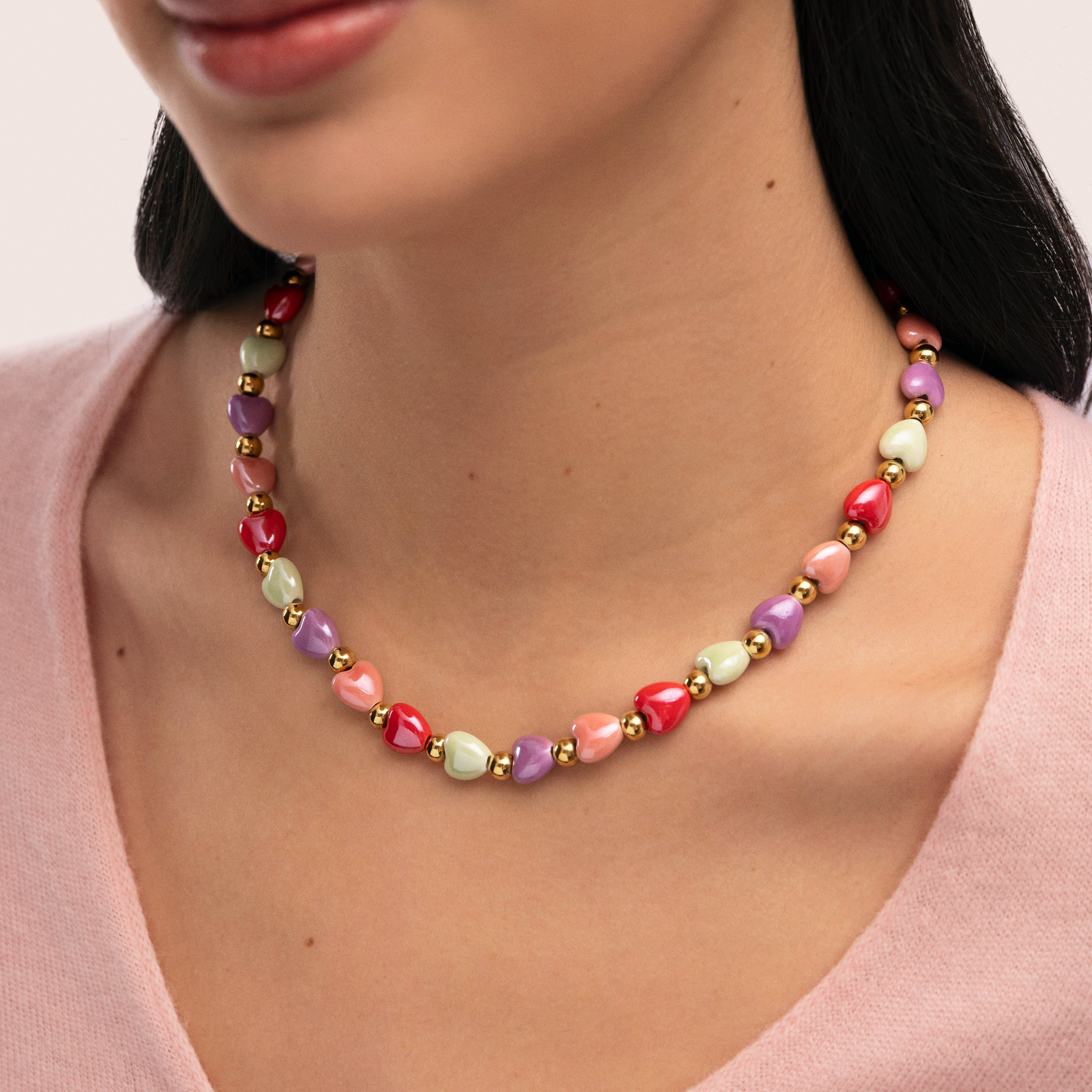 Collar l'Amour à Paris Color Acero Baño Oro 