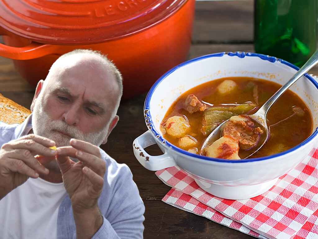 José Andrés, sobre cómo bordar las patatas guisadas a la riojana: “Puedes usar caldo, pero hay suficiente sabor en esta sartén que no lo necesitas”