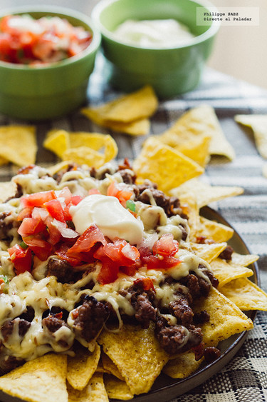 Nachos con carne. Receta