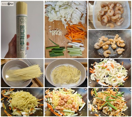 Pasos Tallarines Gambas