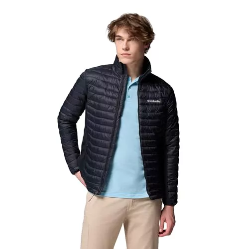 Columbia Powder Pass Chaqueta híbrida, Repelencia audaz, Aislamiento ecológico, Paneles flexibles, Construcción transpirable, Dobladillo ajustable - Hombre