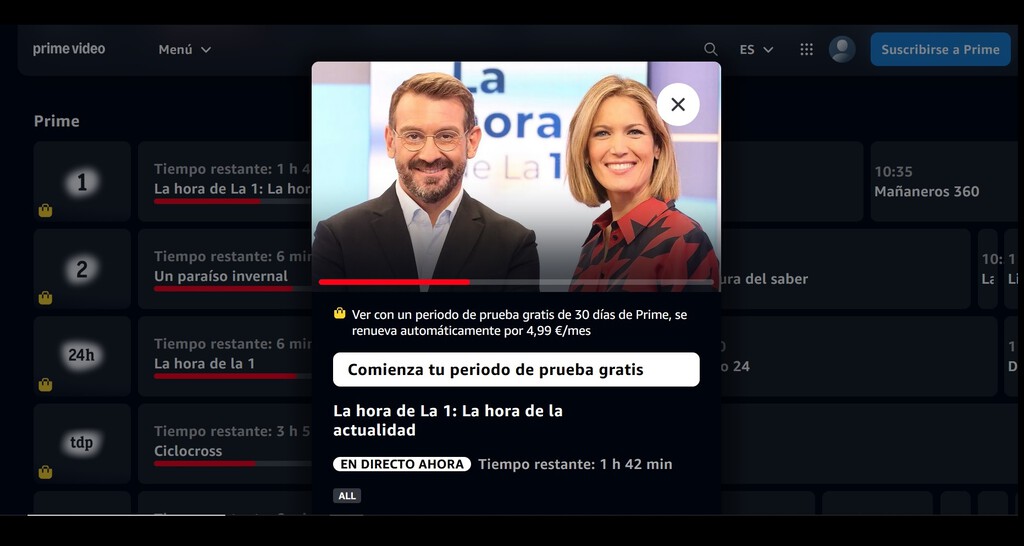 Amazon sigue ampliando sus canales de TV lineales en Prime Video: a los 23 gratis que ya tenían se suman ahora cinco más de la TDT 