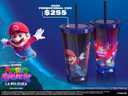 Coleccionables Mario Galaxy Cinepolis Vaso