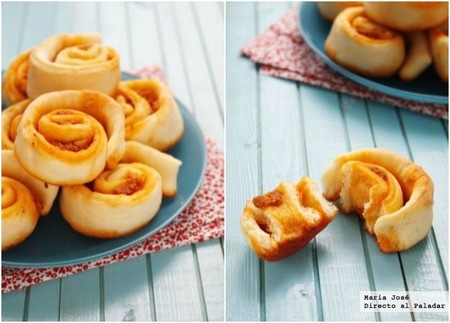 Espirales de brioche rellenas de sobrasada. Receta
