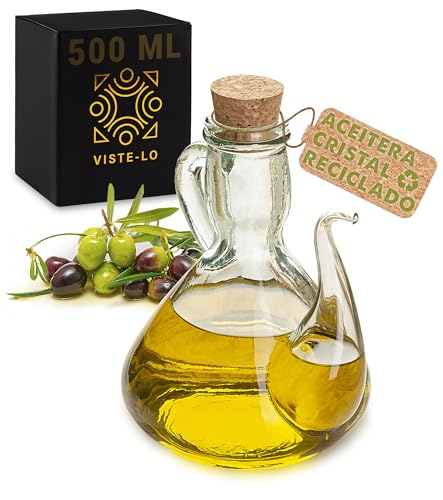 Aceitera de cocina 500ml. Antigoteo Cristal 