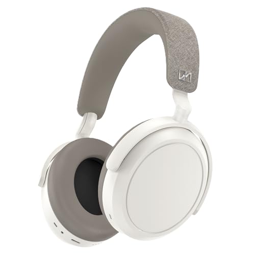 Sennheiser Auriculares MOMENTUM 4 Wireless, auriculares Bluetooth para llamadas nítidas con cancelación de ruido adaptativa, 60 horas de duración de la batería, sonido personalizable - Blanco