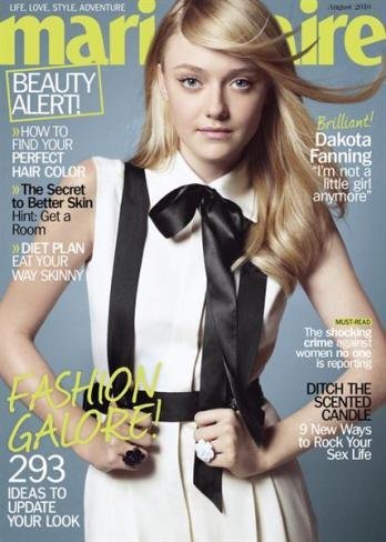 Dakota Fanning mayor y cardada para Marie Claire