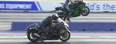 Así se merienda una Suzuki Hayabusa a una Kawasaki Ninja H2 en una drag race. El vídeo no tiene desperdicio