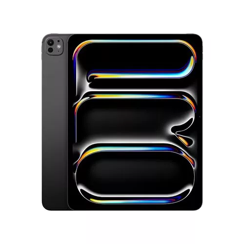 Apple iPad Pro de 13 Pulgadas (M4): Ultra Retina XDR, 256 GB, cámara Frontal de 12 Mpx en Horizontal y Trasera de 12 Mpx, Wi-Fi 6E, autonomía de Sol a Sol, Vidrio estándar - Negro Espacial