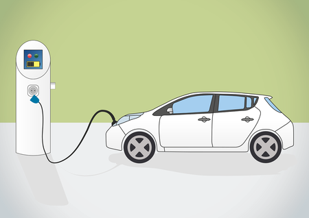 Auto Electrico Ilustracion