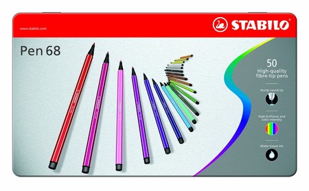 Vuelta al cole: estuche de metal con 50 unidades Stabilo Pen 68 por 33,19 euros en Amazon
