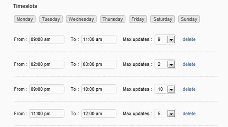 Horarios para lanzar los mensajes