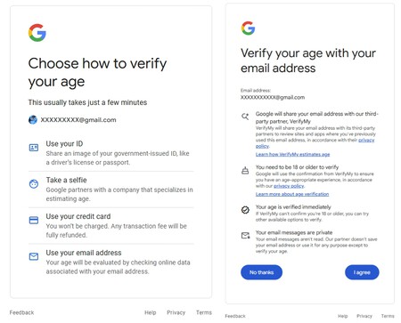 Verificacion Edad Google