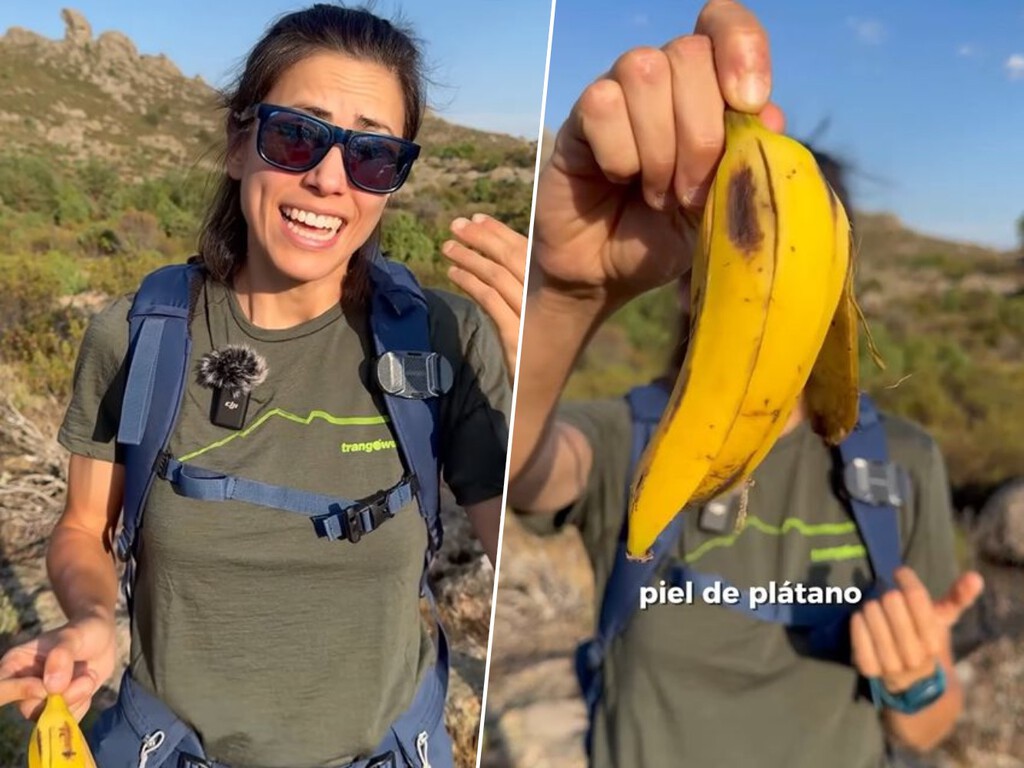Ni la piel del plátano, ni restos de manzana: los expertos advierten del error común de tirar comida cuando vamos de excursión por el campo