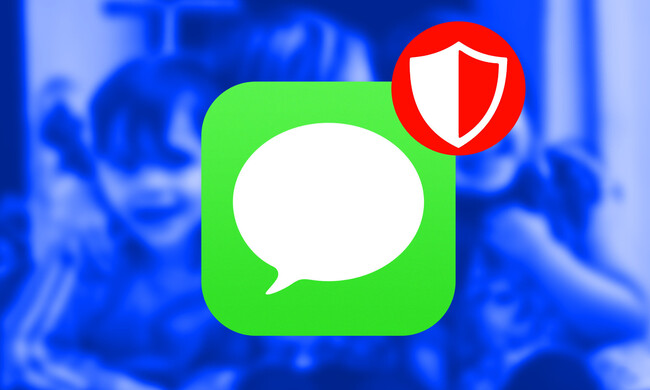 Logo de iMessage con notificación de un escudo