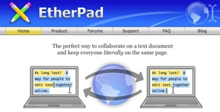 EtherPad, desarrollo de documentos de manera colaborativa y en tiempo real