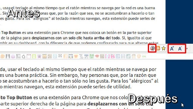 Aumenta el tamaño de letra de sitios web en Chrome sin usar el zoom