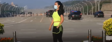 Essa mulher só queria fazer aeróbica mas acabou gravando um golpe de estado 