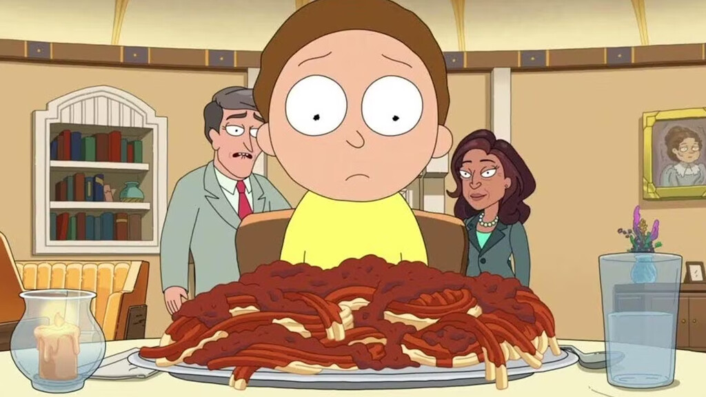 Comer espaguetis no ha vuelto a ser lo mismo desde Rick y Morty Comer espaguetis no ha vuelto a ser lo mismo desde Rick y Morty