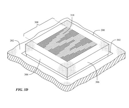 LED が点灯して文字 W が表示されるマイクロミシン目。