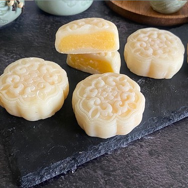 Mooncakes de piel de nieve, la versión sin horno del tradicional pastel de luna chino 