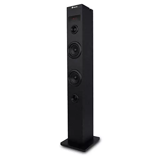 NGS Sky Charm – Torre de Sonido Bluetooth 50 W con Mando a Distancia, Entrada Óptica para TV, Puerto USB, Radio FM y Entrada AUX IN, Compatible con TV, Color Negro